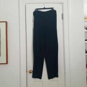 High waisted, long, wide leg flowy dress pants. Eileen Fisher size 12. Black.
